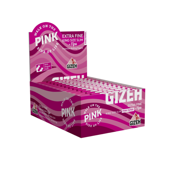 GIZEH All Pink King Size Slim + Tips