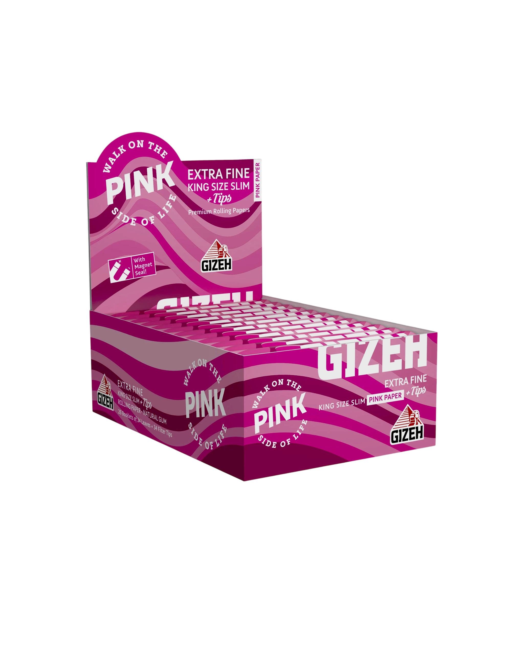 GIZEH All Pink King Size Slim + Tips